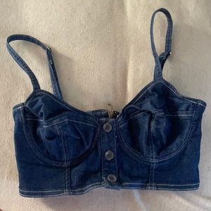 Guess Denim Cropped Corset Size XS